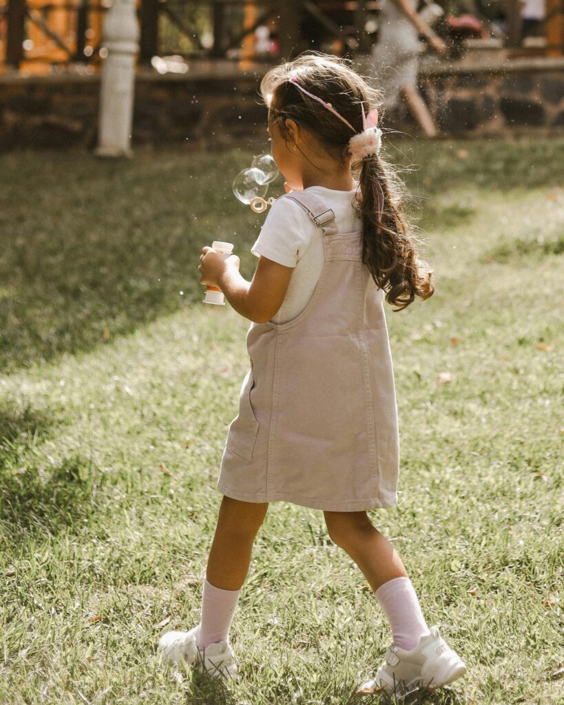 child playing outdoors myopia